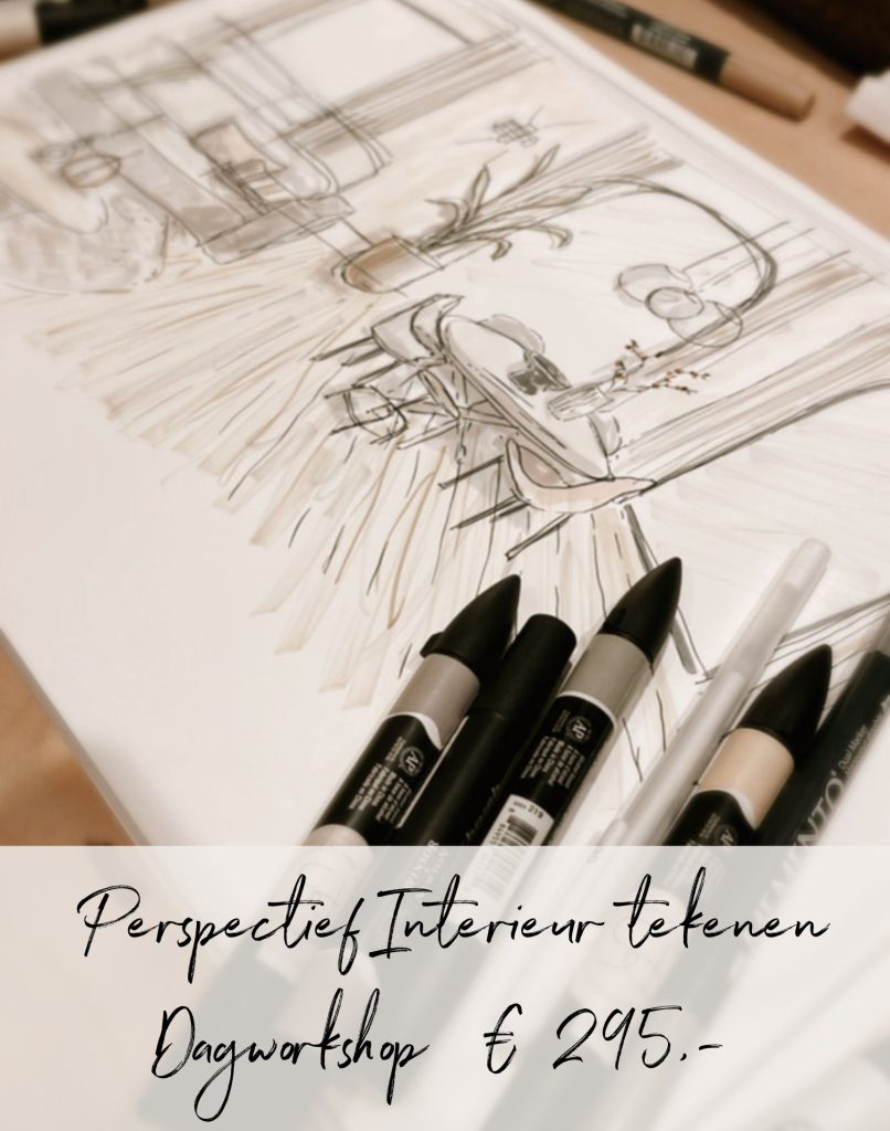 Perspectief tekenen 2  Interieur dagworkshop/training Dinsdag 13 Juni  2024
